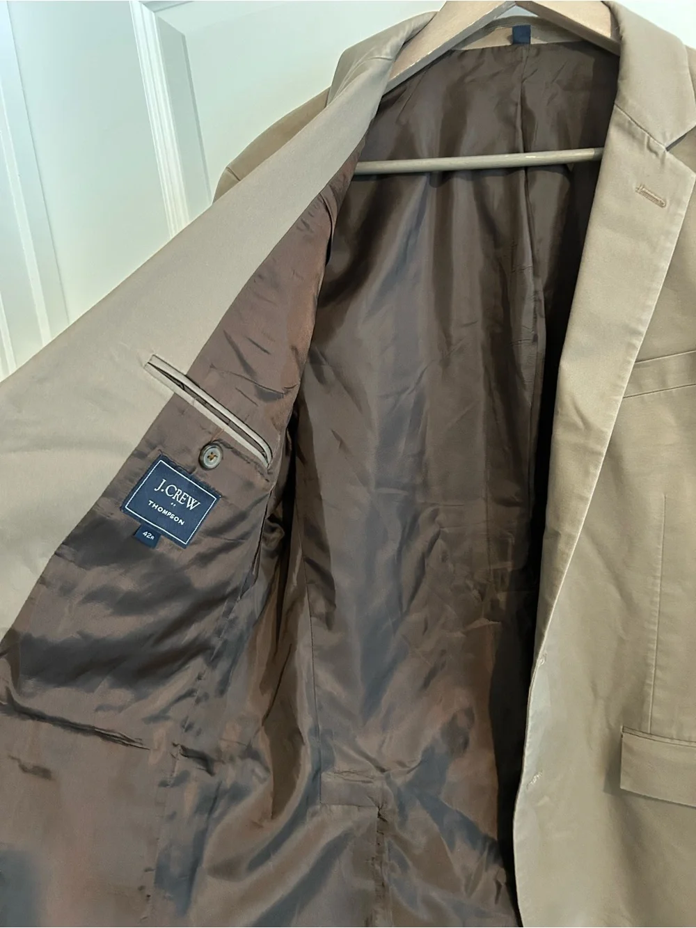 J Crew Thompson Cotton Blazer Tan Brown Size 42R